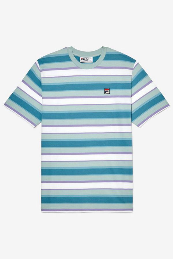 Camisetas Fila Hombre Azules / Blancas - Pietersite Striped - España 604379XTI